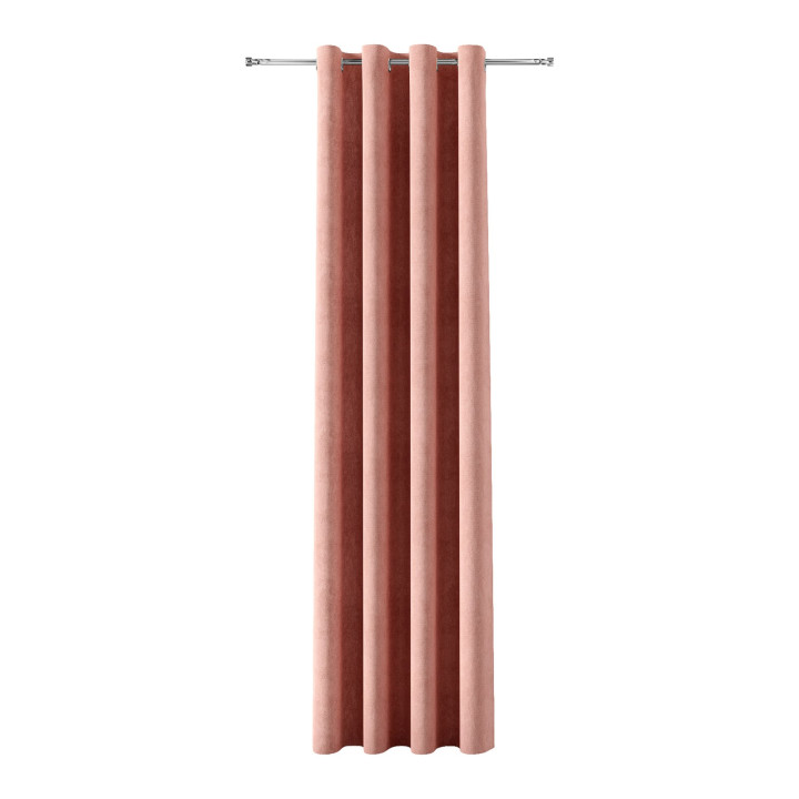 SOFT Zasłona gotowa na przelotkach, szerokość 140cm x wysokość 260cm, kolor 015 pudrowy różowy