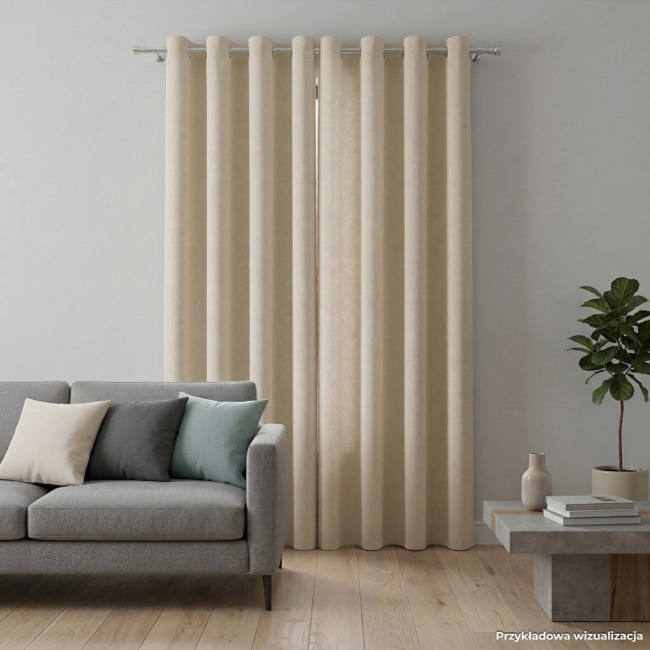 SOFT Zasłona gotowa na przelotkach, szerokość 140cm x wysokość 260cm, kolor 001 kremowy