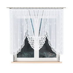 ROZALIA Biała firanka gotowa żakardowa z podcięciem 250x140 cm