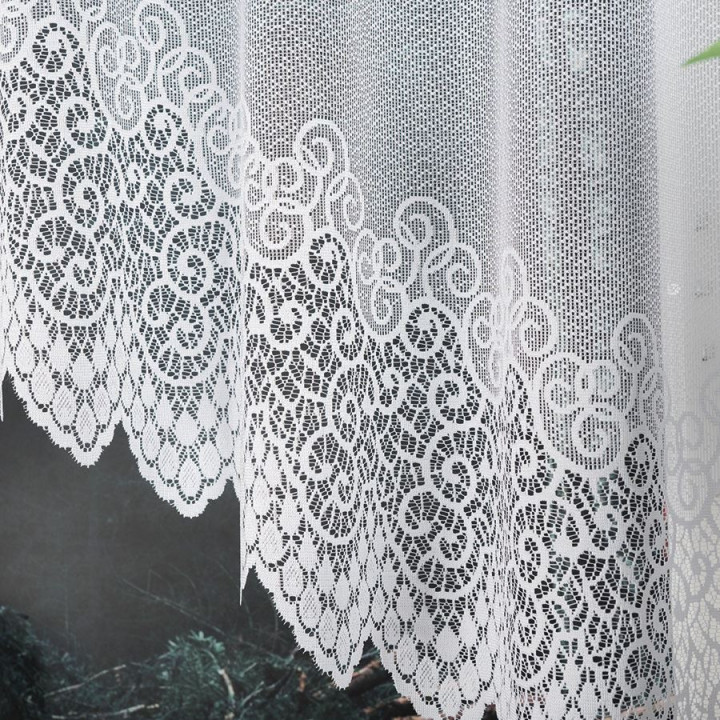 VIOLETTA Biała firanka gotowa żakardowa z podcięciem 250x150 cm