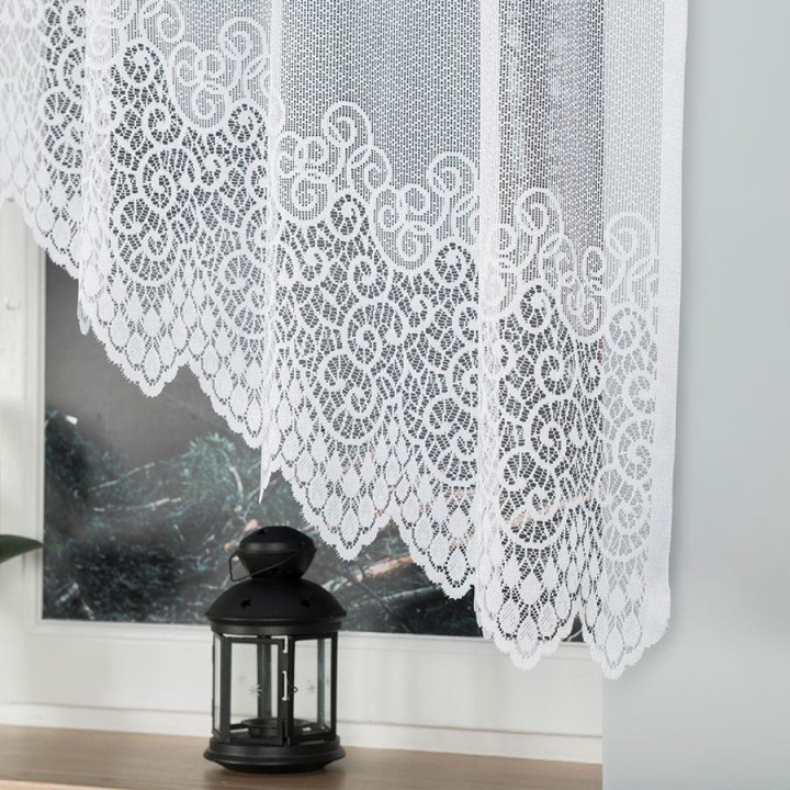 VIOLETTA Biała firanka gotowa żakardowa z podcięciem 250x150 cm