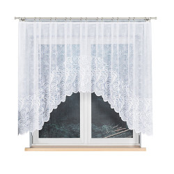 KINGA Biała firanka gotowa żakardowa z podcięciem 300x140 cm