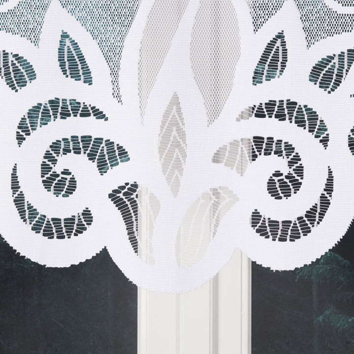 EWELINA Biała firanka gotowa żakardowa z podcięciem 300x120 cm