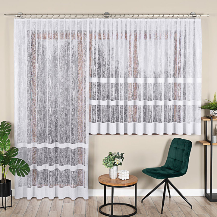 WIKTORIA Biała firanka gotowa żakardowa 200x250 cm