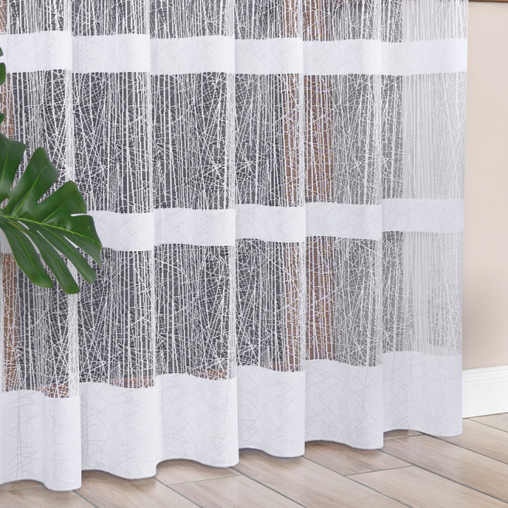 WIKTORIA Biała firanka gotowa żakardowa 200x250 cm