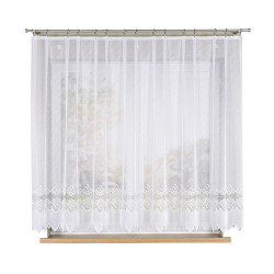 MODESTA Biała firanka gotowa żakardowa 400x160 cm