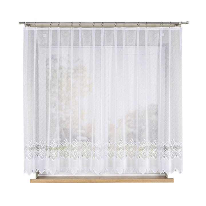 MODESTA Biała firanka gotowa żakardowa 400x160 cm