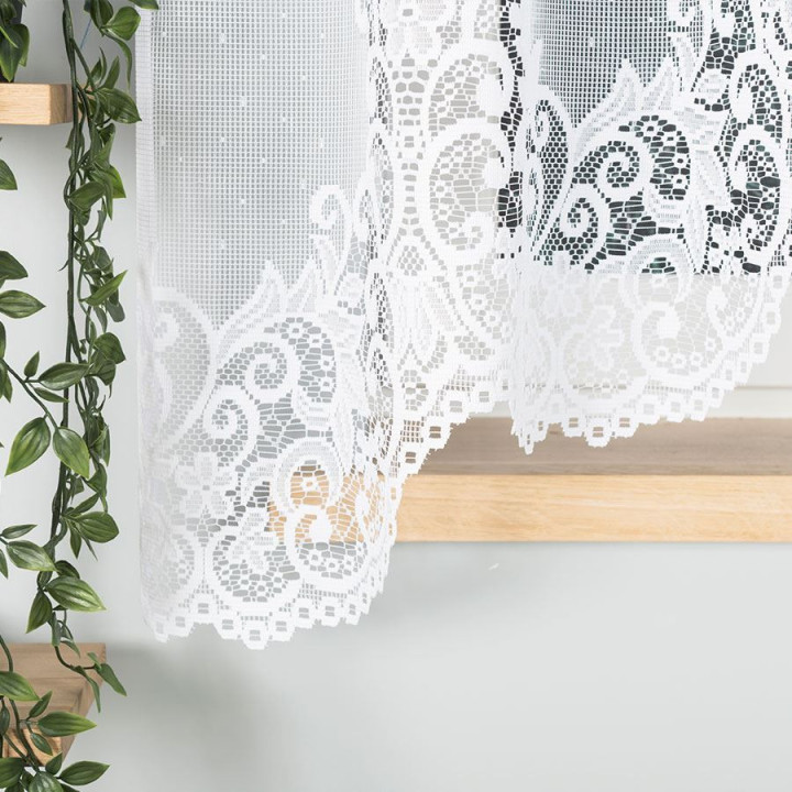 BERENIKA Biała firanka gotowa żakardowa z podcięciem 330x170 cm