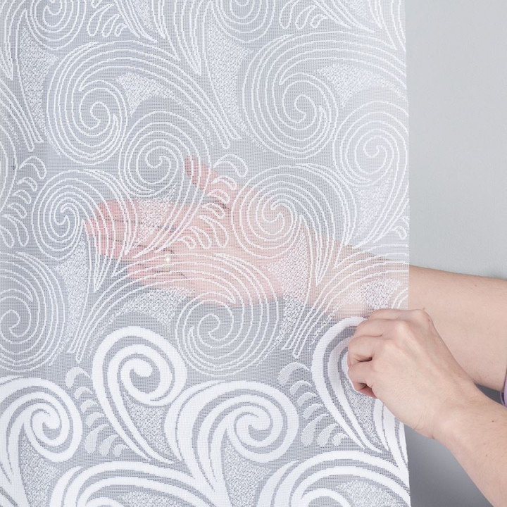 KINGA Biała firanka gotowa żakardowa z podcięciem 500x160 cm