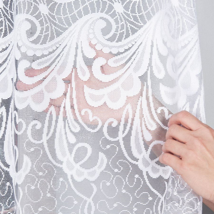 IWONA Biała firanka gotowa żakardowa z podcięciem 500x160 cm