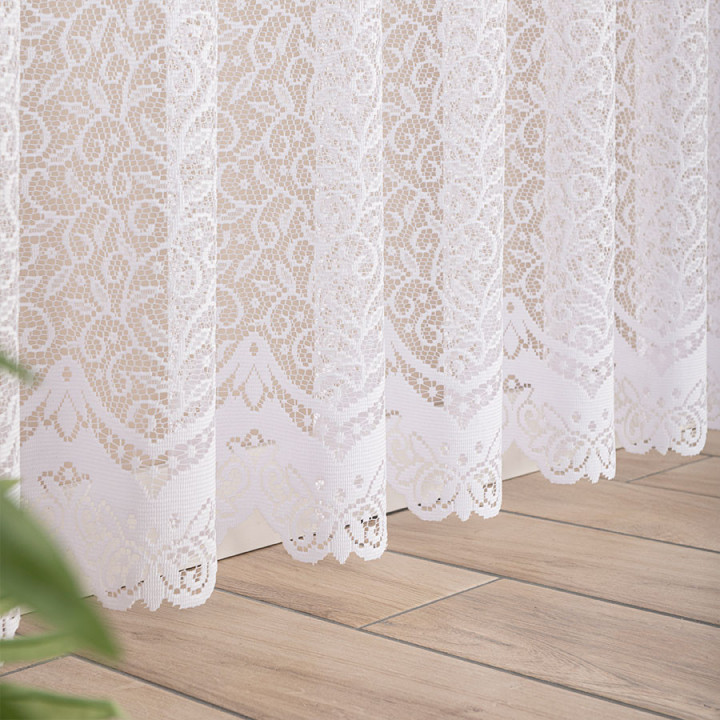 BOGUMIŁA Biała firanka gotowa żakardowa 300x250 cm
