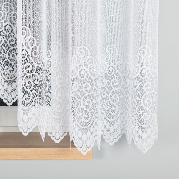 VIOLETTA Biała firanka gotowa żakardowa z podcięciem 400x160 cm
