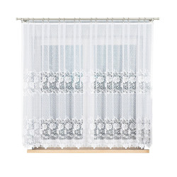 DEMETRIA Biała firanka gotowa żakardowa 300x160 cm