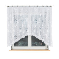 RENATA Biała firanka gotowa żakardowa z podcięciem 300x150 cm