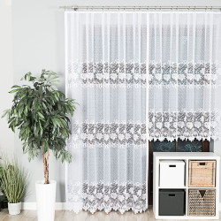 DEMETRIA Biała firanka gotowa żakardowa 200x250 cm