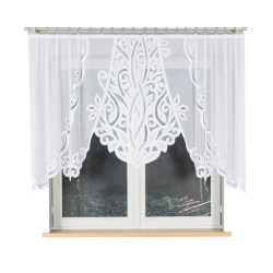 POLA Biała firanka gotowa żakardowa z podcięciem 250x130 cm