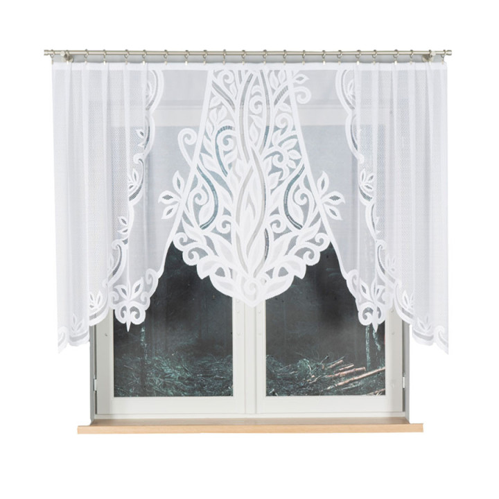 POLA Biała firanka gotowa żakardowa z podcięciem 250x130 cm