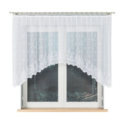 KAROLINA Biała firanka gotowa żakardowa z podcięciem 300x120 cm