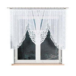 ROZALIA Biała firanka gotowa żakardowa z podcięciem 250x120 cm