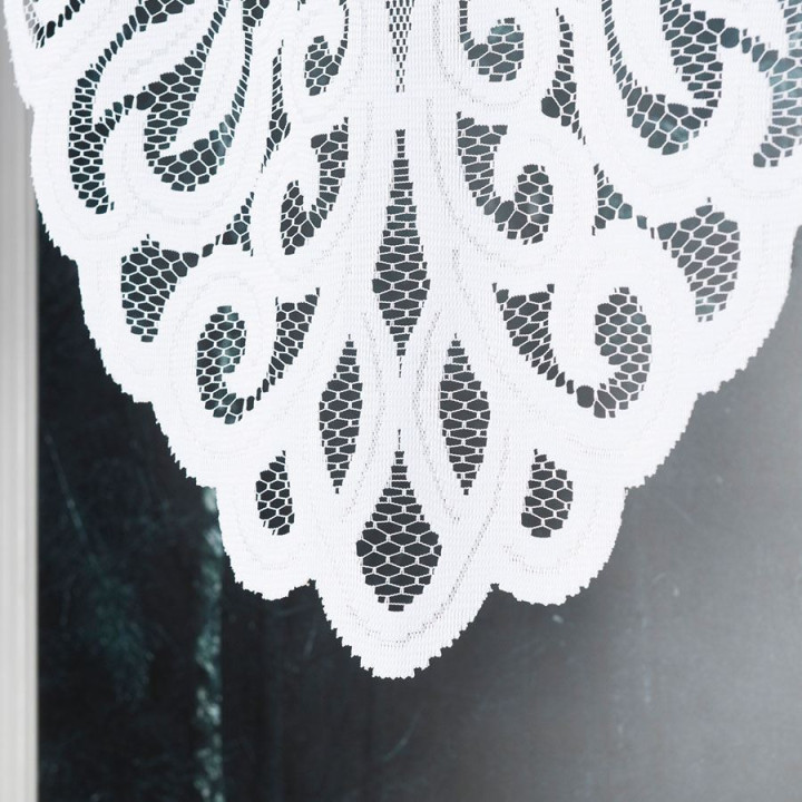 ROZALIA Biała firanka gotowa żakardowa z podcięciem 250x120 cm
