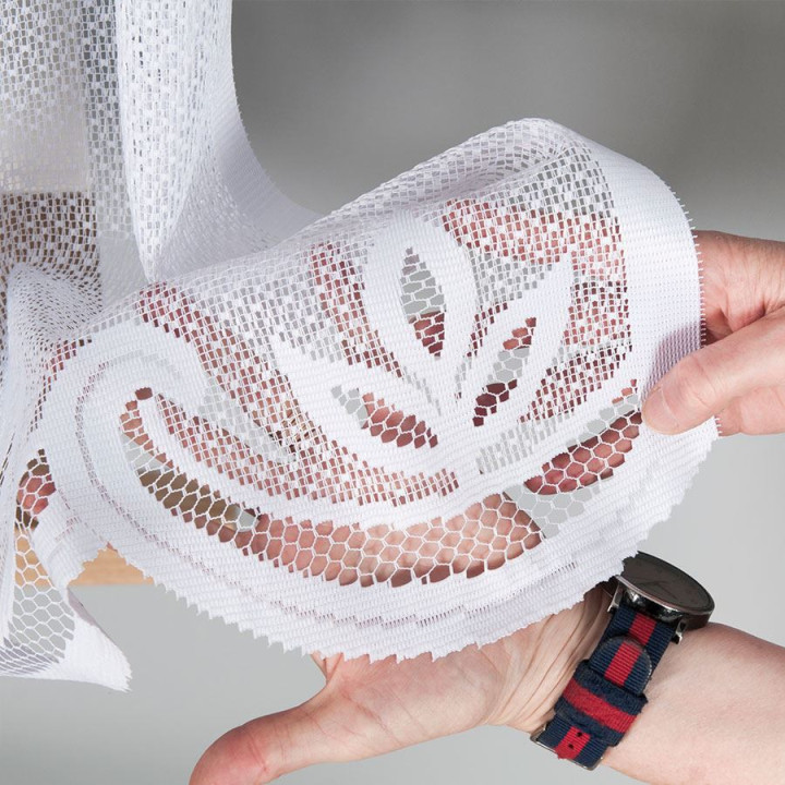POLA Biała firanka gotowa żakardowa z podcięciem 275x130 cm