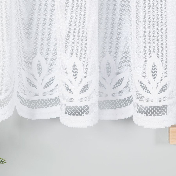 POLA Biała firanka gotowa żakardowa z podcięciem 500x160 cm