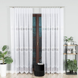 VIOLETTA Biała firanka gotowa żakardowa 200x250 cm
