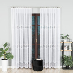VIOLETTA Biała firanka gotowa żakardowa 300x250 cm