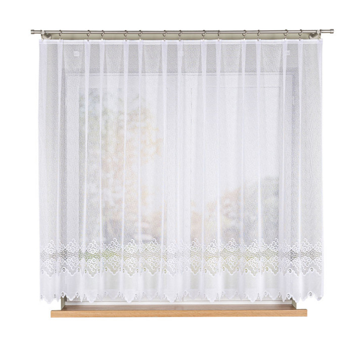 MODESTA Biała firanka gotowa żakardowa 300x160 cm