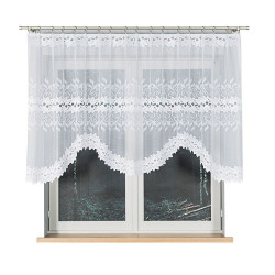 BASTIA Biała firanka gotowa żakardowa z podcięciem 250x120 cm