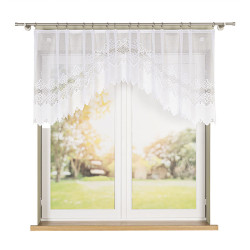 MODESTA Biała firanka gotowa żakardowa z podcięciem 250x80 cm