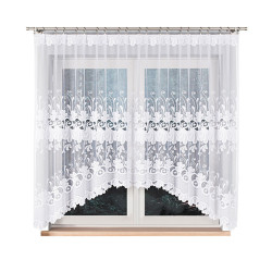 KASJANA Biała firanka gotowa żakardowa z podcięciem 320x160 cm