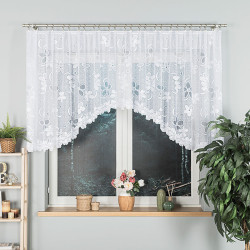 RENATA Biała firanka gotowa żakardowa z podcięciem 350x110 cm
