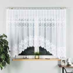 DEMETRIA Biała firanka gotowa żakardowa z podcięciem 500x160 cm