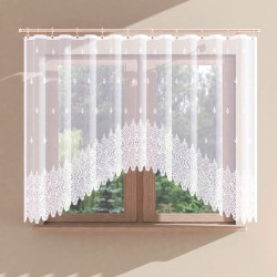 LINA Biała firanka gotowa żakardowa z podcięciem 300x160 cm