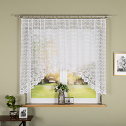 FAUSTYNA Biała firanka gotowa żakardowa z podcięciem 250x140 cm