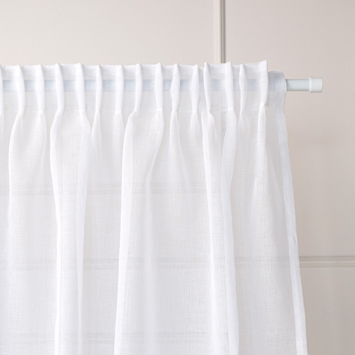 ETAMINA Biała firanka gotowa na taśmie z etaminy 200x250 cm