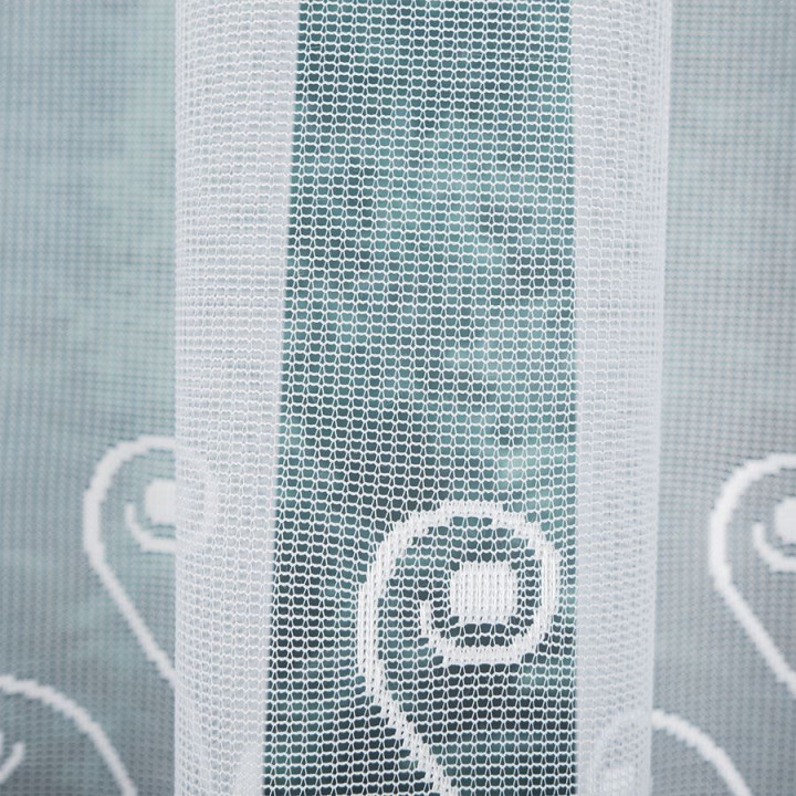 KASJANA Biała firanka gotowa żakardowa z podcięciem 420x160 cm