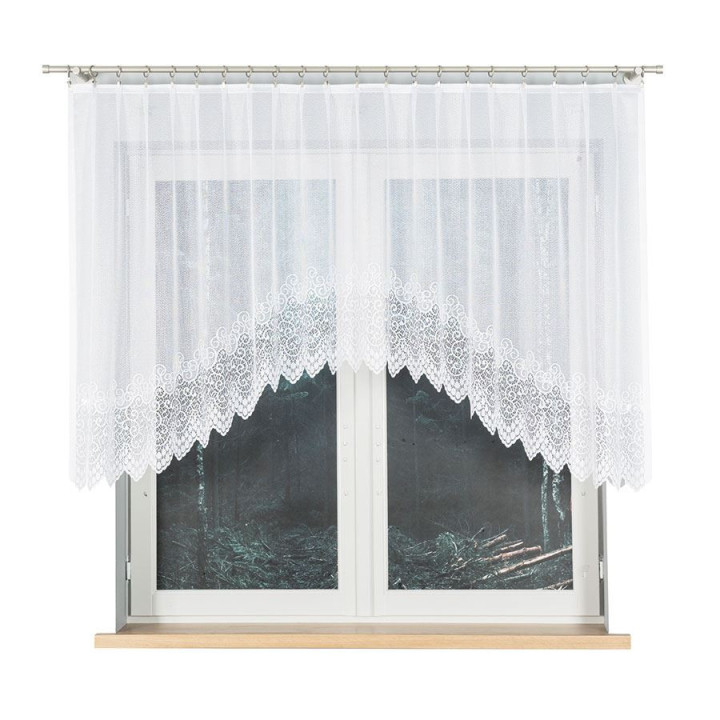 VIOLETTA Biała firanka gotowa żakardowa z podcięciem 250x120 cm