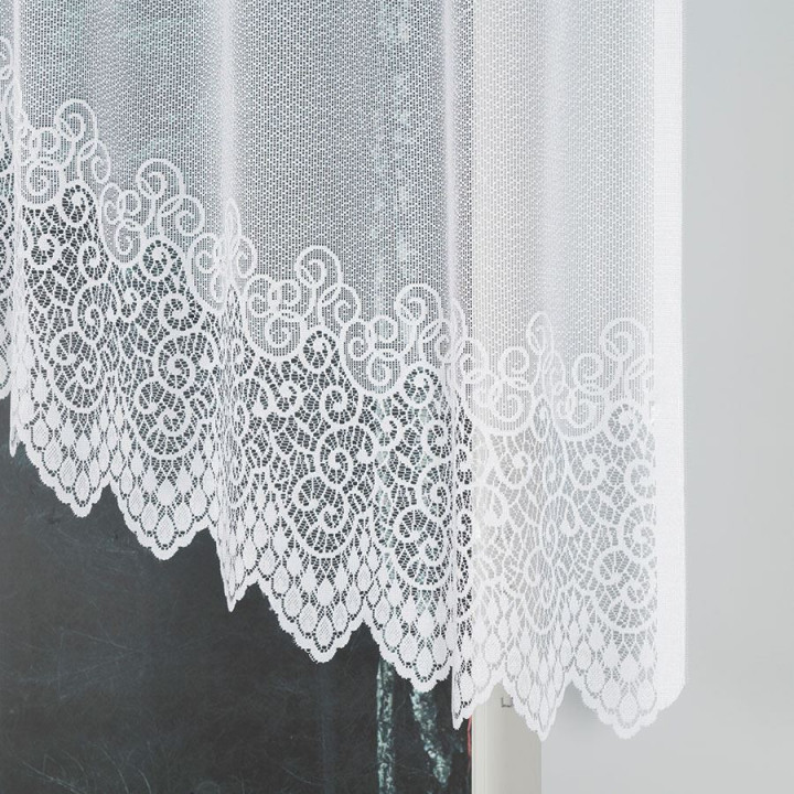 VIOLETTA Biała firanka gotowa żakardowa z podcięciem 250x120 cm